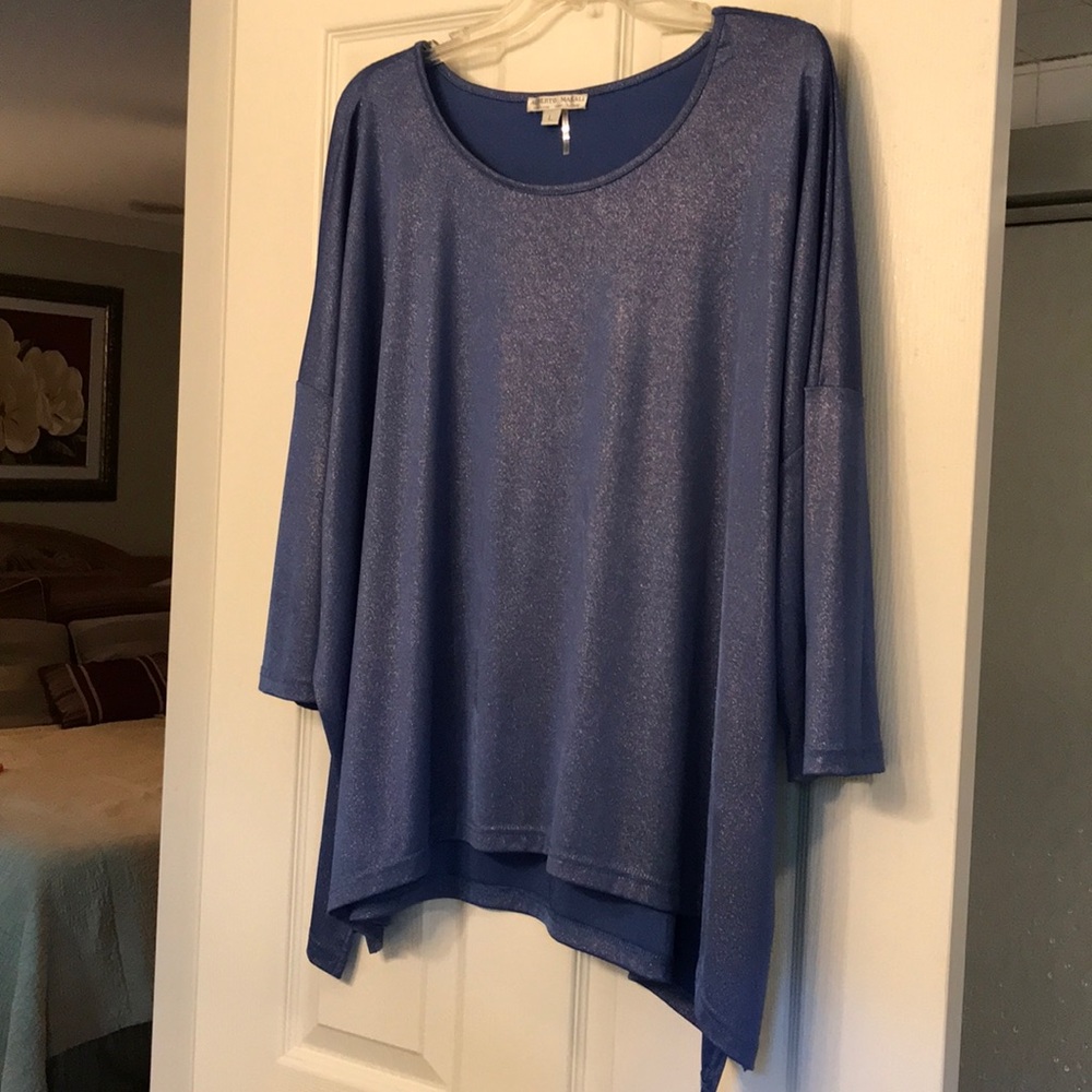 Shimmery blue cover up